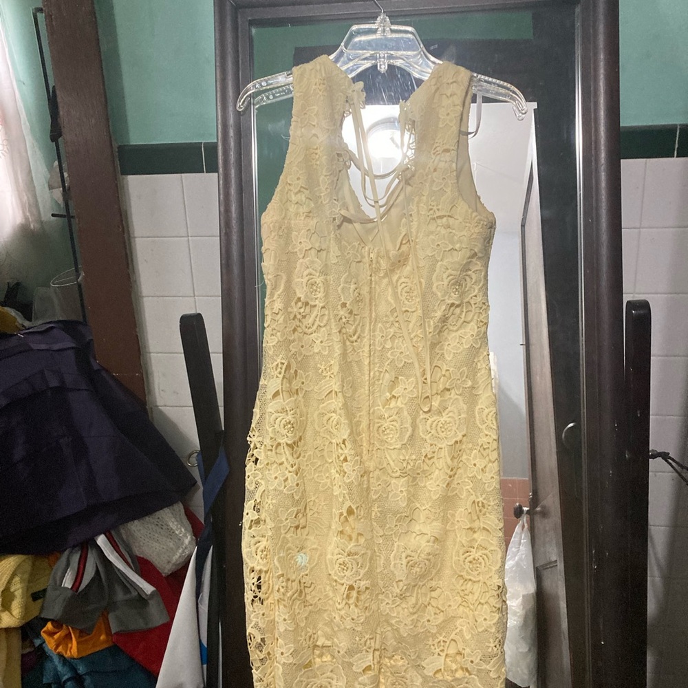 Premier Amour dress crochet yellow 10 women